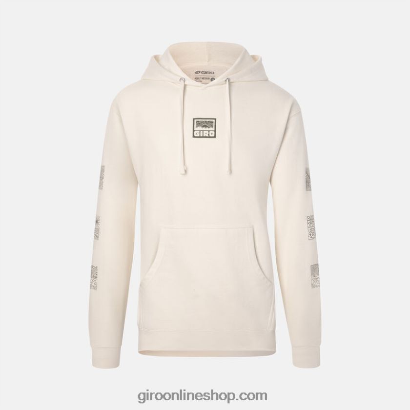 unisexo sudadera con capucha y logo rejilla de aventura crema 8NJZ86966 Giro
