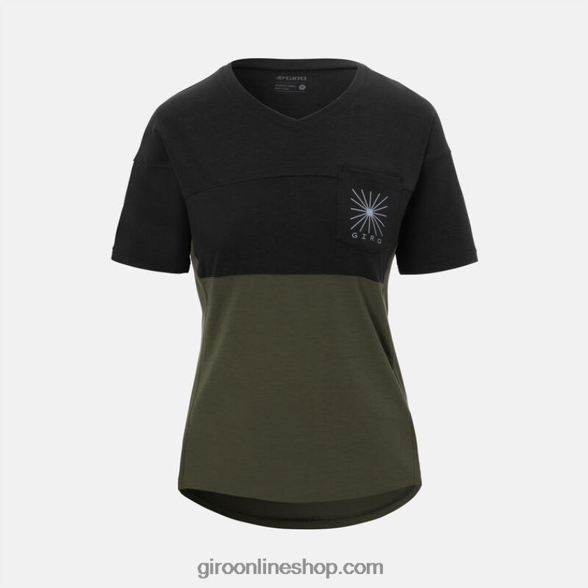 mujer jersey de paseo negro/verde sendero 8NJZ861120 Giro