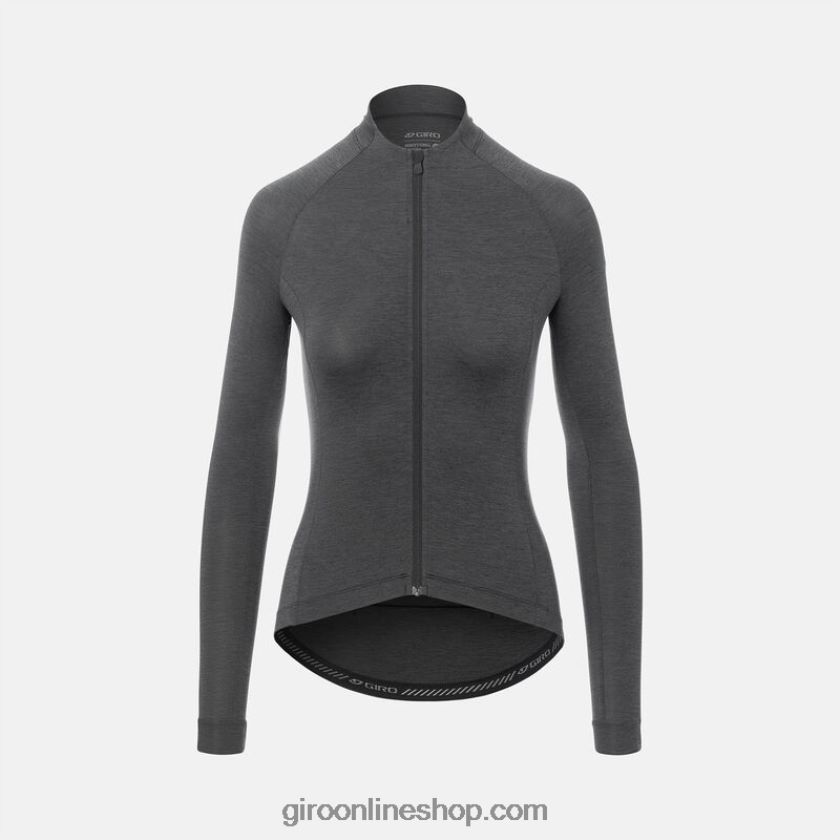 mujer nueva camiseta de carretera ls brezo de carbón 8NJZ86521 Giro